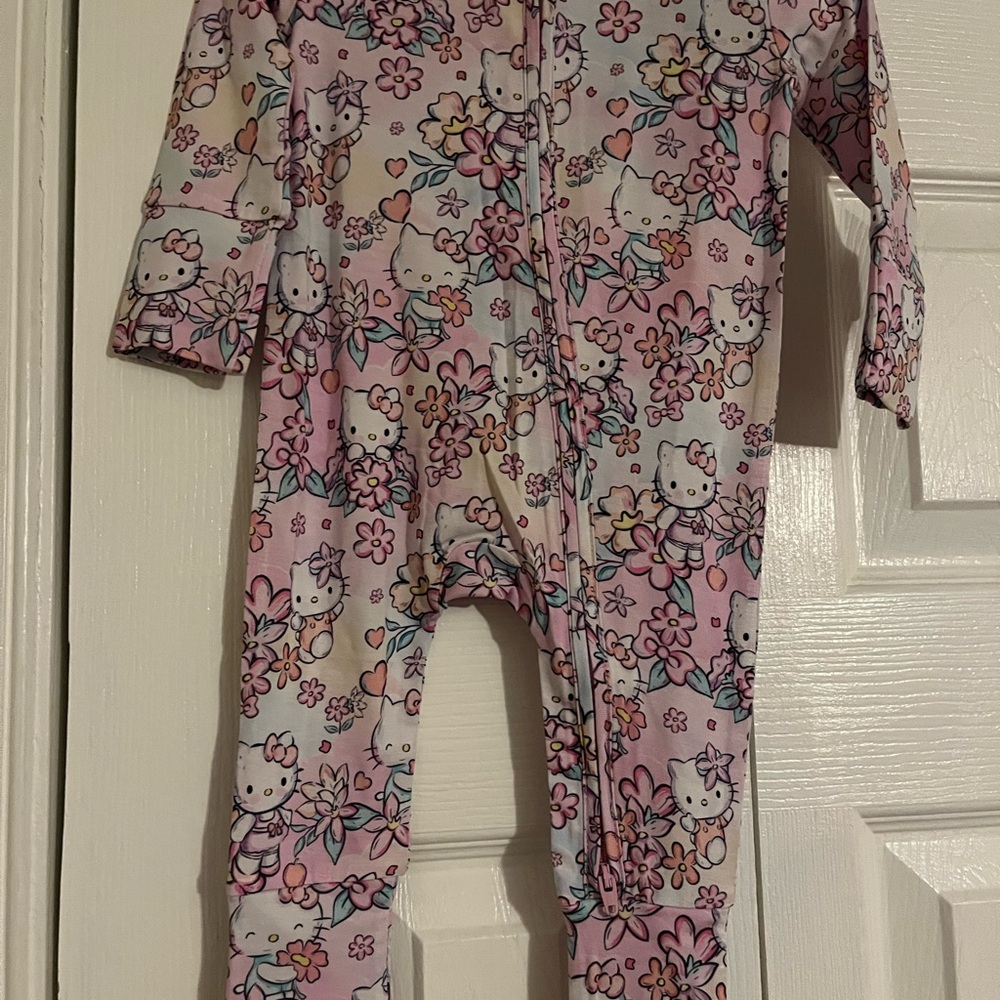 Hello Kitty Pink Floral Kids One Piece Footie - Picture 6 of 7